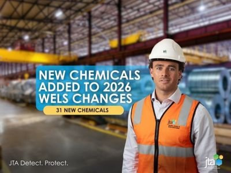 JTA Technical Director conducting onsite workplace exposure testing as part of the 2026 Workplace Exposure Limit updates.