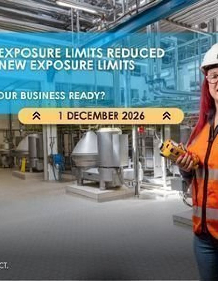 JTA technician in a food manufacturing processing facility highlighting new Workplace Exposure Limits from 1 December 2026.